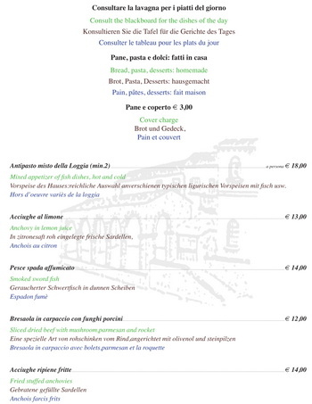 menu la loggia levanto